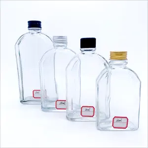 Customized 30 50 90 100 250 350 450 500 Ml Transparent Food-Grade Flat Square Water empty Beverage Disposable Juice glass Bottle