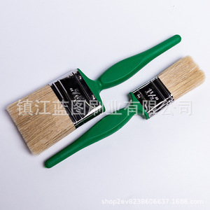 Pinceau plat à poils de porc, manche en plastique vert, 14-20 mm, pour brosser et nettoyer - Product Image 3
