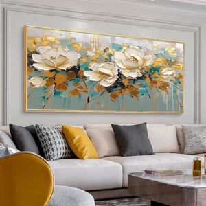 Pintura <span class=keywords><strong>al</strong></span> <span class=keywords><strong>Óleo</strong></span> Original Abstracta <span class=keywords><strong>de</strong></span> <span class=keywords><strong>Flores</strong></span> Doradas Pintada a Mano sobre Lienzo, Arte <span class=keywords><strong>de</strong></span> Pared Grande, Paisaje Floral para Decoración <span class=keywords><strong>de</strong></span> Sala <span class=keywords><strong>de</strong></span> Estar - Product Image 5
