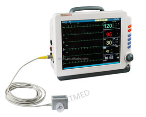 Guangzhou Pet Patiëntbewakingsapparatuur Veterinaire Mobiele Multiparameter <span class=keywords><strong>EKG</strong></span> 12-Inch Patiëntmonitors Met Etco2 - Product Image 2