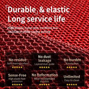 Qiqijia - Tapete Elástico para Entrada, Rectangular, Resistente a las Manchas, Lavable, Antideslizante, para Uso Doméstico, Alfombra Roja con Diseño Novedoso, de Poliéster - Product Image 4