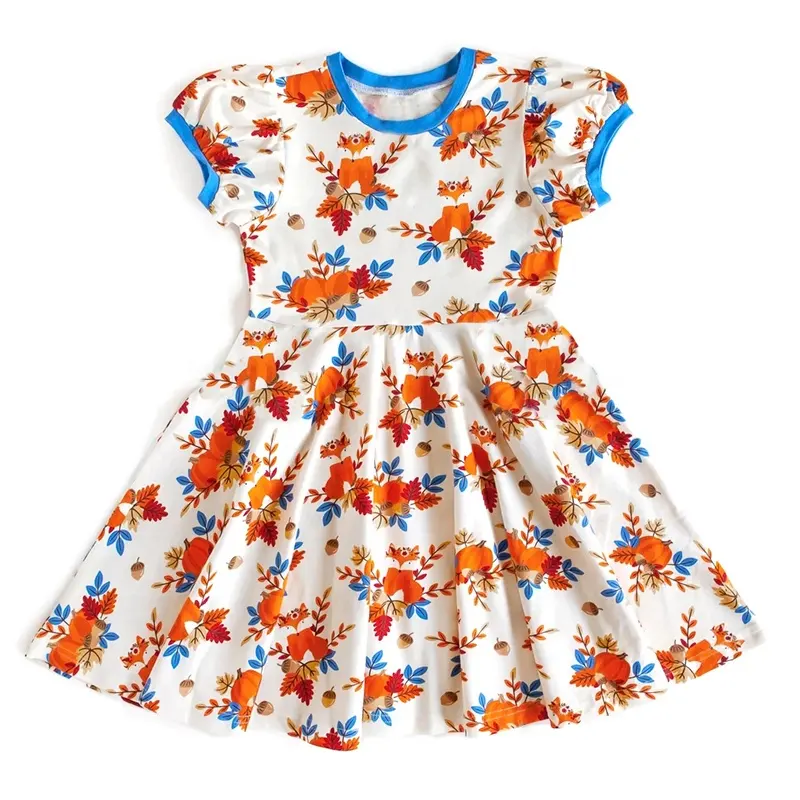 Druck auf nachfrage großhandel baby kleidung mädchen halloween rüsche kleid kinder boutique kleidung