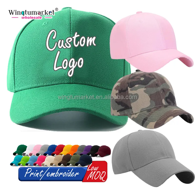 Topi bisbol bordir kustom topi kerai kata kata logo jahitan 6 panel topi kepar dapat disesuaikan warna polos
