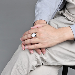 Unisex Minimalist Ball Shape <b>Titanium</b> Steel <b>Ring</b> Band Gold Black Steel Color Gift Jewelry - Product Image 2