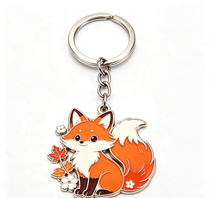 <b>Cute</b> Fox Metal Key Chain Zinc Alloy Enamel Cartoon <b>Keyring</b> Custom Logo Gift Souvenir - Product Image 5