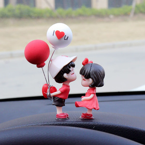 Ornements de voiture pour couple mignon, en résine, décoration de la Saint-Valentin, décoration de bureau à domicile, forme irrégulière, pièce unique - Product Image 2