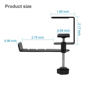 Factory Custom Brand Logo Adjustable Desk Mount Metal Headphone Hanger <strong>Headset</strong> Holder <strong>Stand</strong> with 3.5mm Jack Holder - Product Image 4
