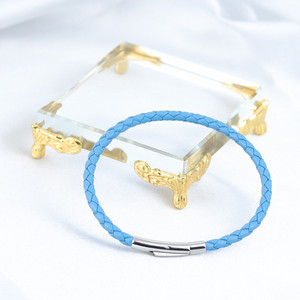 <span class=keywords><strong>OYA</strong></span> Design semplice pelle di pecora in vera pelle e acciaio inossidabile fibbia in pelle bracciale di corda per gli uomini delle donne - Product Image 3
