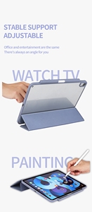 Funda PINJING CASE Delgada <span class=keywords><strong>de</strong></span> Cuero PU Ecológico para <span class=keywords><strong>iPad</strong></span> Pro 12.9 <span class=keywords><strong>de</strong></span> 6.ª/5.ª/4.ª/3.ª Generación, Soporte Inteligente Tríptico, Carcasa Protectora Transparente - Product Image 5
