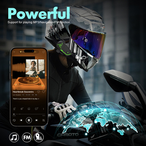 Nuevo <span class=keywords><strong>Intercomunicador</strong></span> Inalámbrico Dúplex Completo para Motocicleta, Impermeable, Bt 5.2, Tipo C, 1000M, Auriculares para Casco de Motocicleta para 2 Conductores - Product Image 1