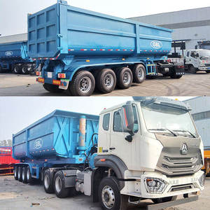 3 Axle Rear U-Shaped Dump Semi <b>Trailer</b> 40-100 Ton Cargo Capacity Steel Material Truck Tipper <b>Trailer</b> for Sale - Product Image 4