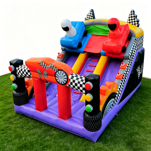 Tobogán Inflable Comercial de PVC con Diseño de Auto de Carreras para Niños, <span class=keywords><strong>Alquiler</strong></span> para Fiestas de Carreras, Juego Interior y Exterior - Product Image 5