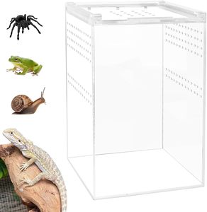 Easy Assemble Clear Acrylic Reptile Terrarium Custom Ventilated for <b>Chameleon</b> Spider Beetle Tarantula <b>Cage</b> - Product Image 1