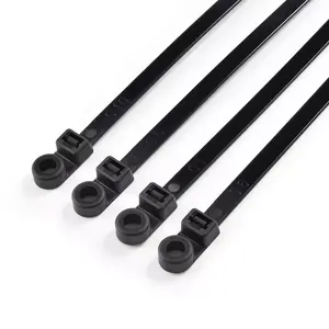 Mountable Head plastic cable ties nylon66 tie wrap 4.8*200 Self-locking zip tie manufacturer