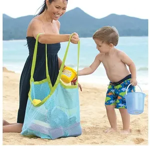 Bolsa de playa portátil, bolsa de natación de malla plegable para niños, cestas de juguete de playa, almacenamiento para niños, bolsas impermeables para nadar al aire libre