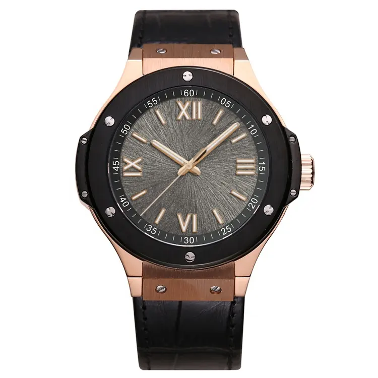 Luxury Wristwatch Genuine Leather Custom Chronograph Men Watch Stainless Steel 2019 Watch MIYOTA Round Analog Pin Buckle CN;GUA