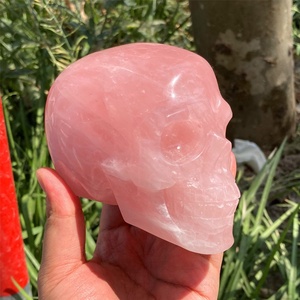 Vendita calda 4-5 pollici intagliato a mano <span class=keywords><strong>Fluorite</strong></span> rosa quarzo ossidiana cristallo di quarzo trasparente teschi regalo per gli appassionati di artigianato di cristallo - Product Image 5