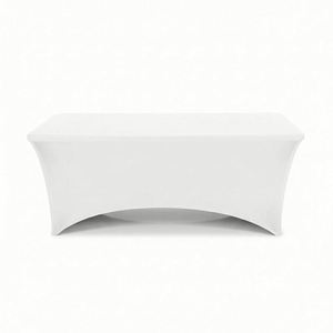 4ft Stretch Spandex <b>Table</b> Cover, Wrinkle Resistant Solid Color Fitted Tablecloth 2 Pack for Wedding Party - Product Image 5