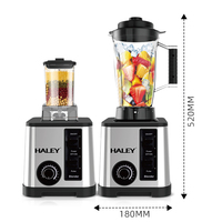 HALEY mikser makanan listrik 2 in 1 terlaris 1-5 kecepatan Juicer dan Blender dengan stoples baja tahan karat untuk penggunaan rumah tangga