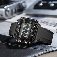 Jam Tangan Pria Poedagar E123 Trendy Original Layar LED Digital Tahan Air 50M Multifungsi Elektronik Olahraga Reloj