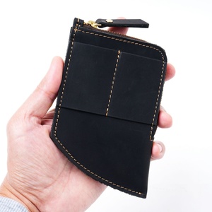 For Customized Men Genuine Leather Vintage Short Wallet with Zipper Closure Knife <b>Flashlight</b> Pouch and Cotton Lining - Product Image 6