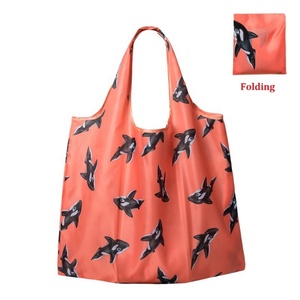 Sac de courses pliable en polyester réutilisable grande capacité promotionnel d'usine avec logo personnalisé - Product Image 4