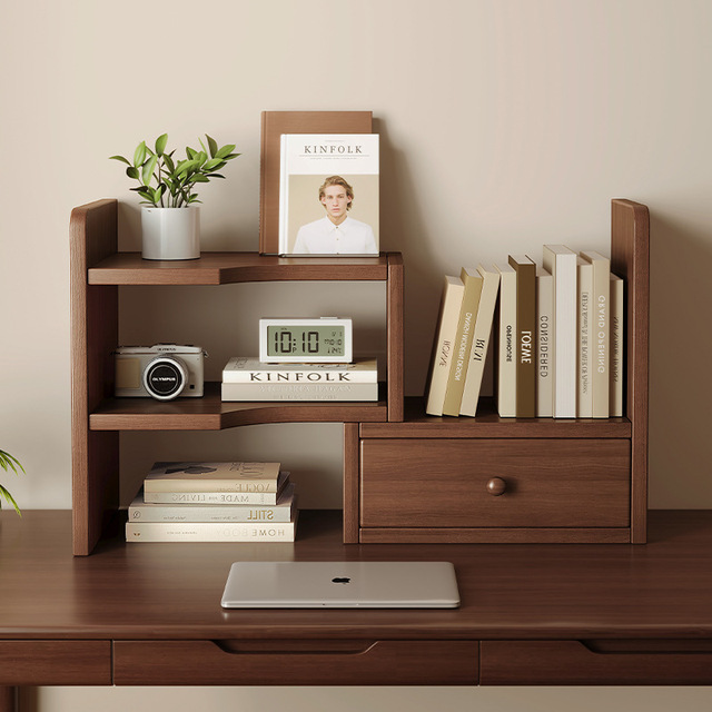Strictly Selected Solid Wood Artistic Design Corner Placement Desktop Bookshelf Desk Storage Rack Office Organizing Bookcase