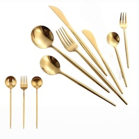 Ensemble d'ustensiles de service en acier inoxydable robuste pour buffet de restaurant, banquet, grand ensemble de couverts de service dorés, ensemble de couverts à dessert