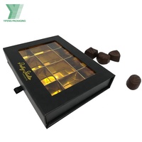 Cajas de Cartón para Alimentos con Impresión Personalizada de Lujo, Cajas para Chocolates de Papel de Grado Alimenticio con Bandeja Dorada