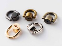 BC004 Boutons de poste à bille rotatifs à 360 degrés avec anneau en D Anneau en métal pour accessoires de matériel de sac à dos Argent