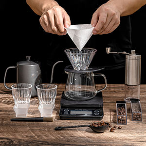 Nuevo Juego de Café Árabe Ecológico de Grado Alimenticio de 9/12 Piezas para Viajes al Aire Libre con Tetera, Molinillo Manual y Set de Goteo de Cerámica - Product Image 4