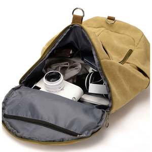 Unisex Canvas Laptop <b>Backpack</b> <b>Large</b> Size with USB Feature Custom Logo Fashionable Vintage Business Style for School Travel - Product Image 3