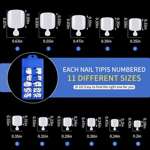 100 Pezzi di Unghie Finte Quadrate Corte Pre-progettate, Copertura Completa, Bianche, in ABS, Estensioni per Unghie Artificiali a Pressione, Marca WLNAILS - Product Image 4