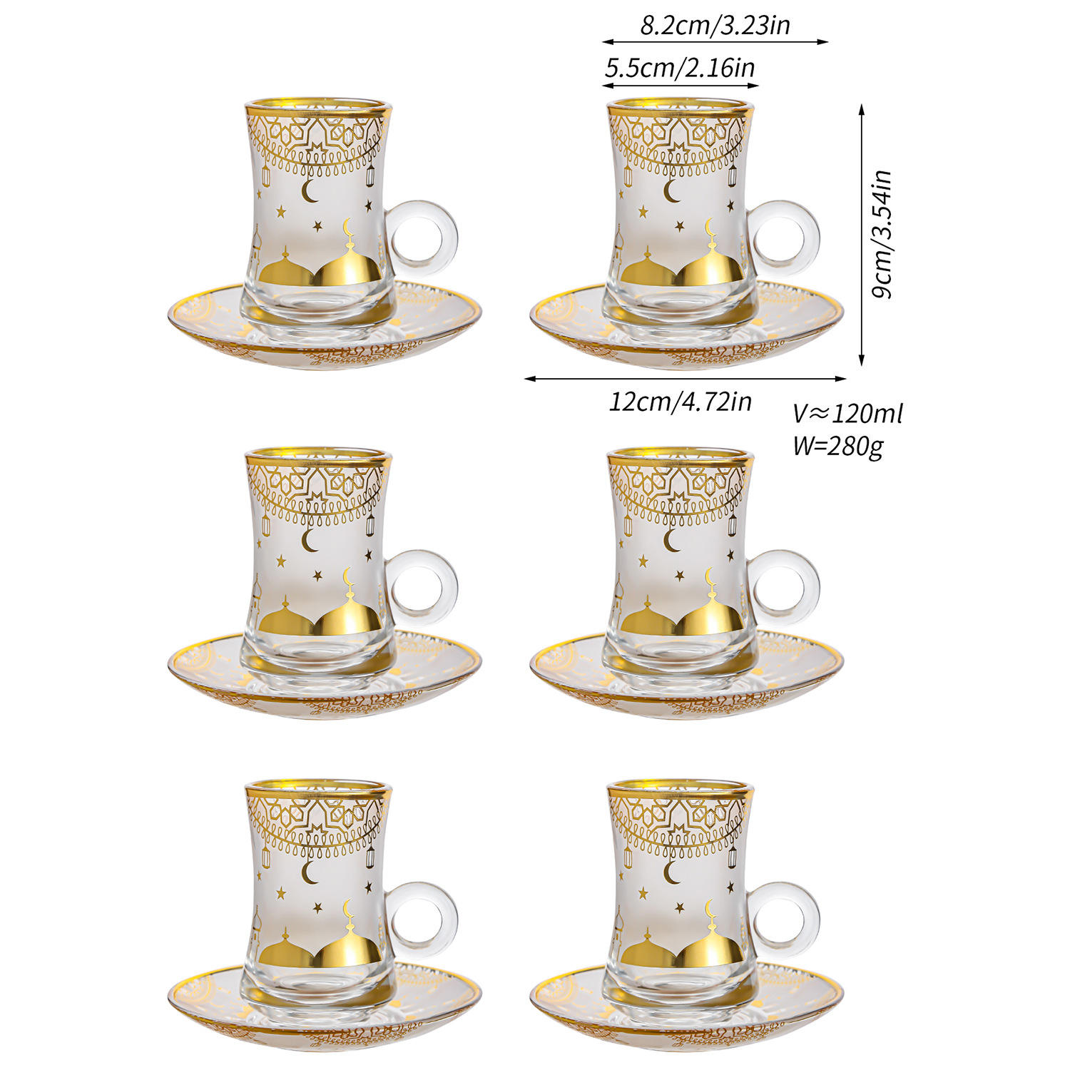 Style C - 6 cups and 6 saucer