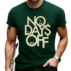 T-Shirt Motivazionale 'No Days Off Hustle', <span class=keywords><strong>Grafica</strong></span> per Palestra e Allenamento, Successo 24/7, <span class=keywords><strong>Tipografia</strong></span> su Denaro, Maglietta Casual Oversize in Cotone a Maniche Corte, Streetwear - Product Image 5