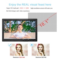 (Stock en EE. UU./UE/Reino Unido) Podofo Monitor de Coche LCD HD de 10.1" y Mini Pantalla a Color para TV o Computadora con 2 Entradas de Video y Monitor de Seguridad
