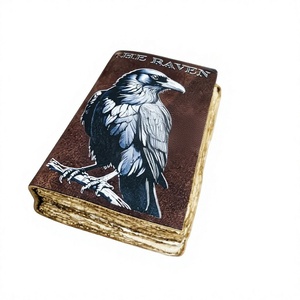 Diario de Cuero con Tapa Dura Vintage de la Marca NEW ERA, Diseño Raven, Encuadernación con Hilo Cosido, Impresión UV, 100 Hojas, Regalo para Amantes de los Animales - Product Image 1
