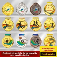 Médailles personnalisées en métal et cuivre électroplaqué pour les jours sportifs scolaires, basket-ball, marathon, or, argent, bronze, impression couleur