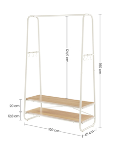 <span class=keywords><strong>VASAGLE</strong></span>-Présentoir personnalisé grande capacité en tissu d'acier, avec 2 étagères, étendoir à vêtements - Product Image 3