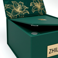 Boîtes cadeaux magnétiques vertes en gros, boîte cadeau pliable magnétique avec impression personnalisée pour les événements de vente au détail et l'utilisation en entreprise