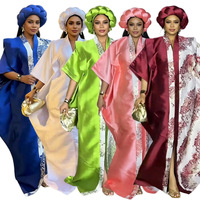 Robes africaines grande taille pour femmes, vêtements amples à manches courtes, robe imprimée Boubou Femme Dashiki avec foulard