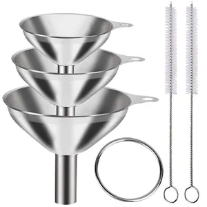 2023 0 Waste Food Grade 304 Set Of 3 In 1 Set Pack Stainless Steel Metal Essential Oil Liquid Powder Kitchen Use Small Funnel