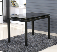 Table en verre pliable avec cadre métallique, extension sur le dessus pour meubles de salle à manger, bon marché