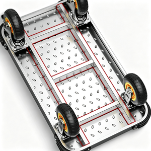 Chariot à plateforme pliable 880 lb, chariot à main robuste avec roues en caoutchouc, chariot à plateau pliable pour entrepôt, garage - Product Image 2