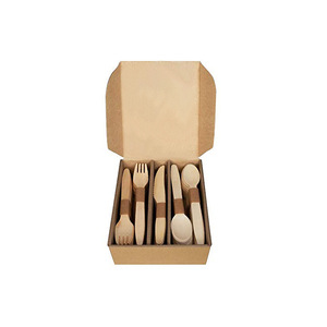 Vente en gros de couteaux en bois biodégradables jetables, respectueux de l'environnement, fourchette et cuillère, <span class=keywords><strong>couverts</strong></span> avec boîtes - Product Image 5