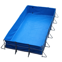 Bassin à poissons rectangulaire pliable en bâche chinoise 1,5*1*1m, garantie 1 an, équipement de traitement des eaux pour l'aquaculture