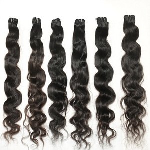 Perruques Bodywave en cheveux indiens vierges naturels brillants du vendeur en gros, faisceaux non traités et extensions de cheveux du temple - Product Image 1
