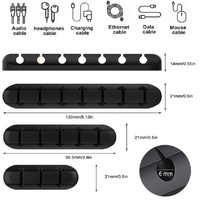 Support de câble en silicone X919 pour bureau, clips pour écouteurs, gestion des câbles, enrouleur USB, organisateur de câbles en silicone pour bureau