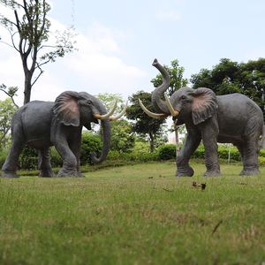 Scultura di Animali Safari in Vetroresina a Grandezza Naturale a Prezzo Conveniente, Statua di Giraffa ed Elefante in Resina per Decorazione di Giardini e Cortili - Product Image 6
