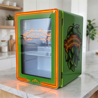 Lemari Pendingin Minuman Mini Display Pintu Kaca, Peralatan Pendingin Komersial untuk Minuman Energi, Logo LED Custom Tersedia